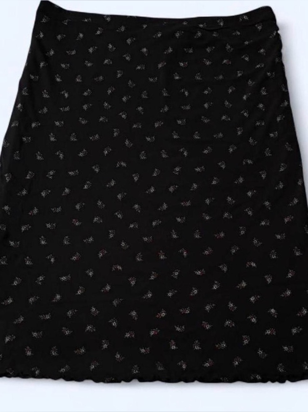 Vintage Black and Red Floral Mesh Midi Skirt